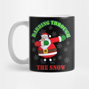 Dabbing Through The Snow, Christmas Gift Idea, Holiday Gift Idea, Winter, Santa Clause, Snowflakes, Cool Santa, Mug